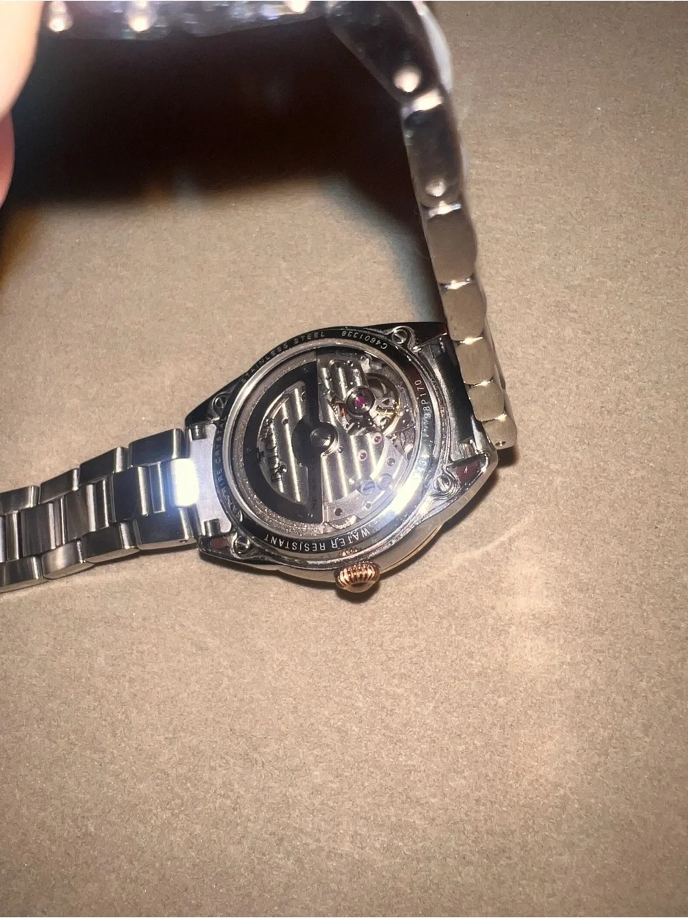 Bulova Two-Tone Silver and Rose Gold Open-Heart Bracelet Watch